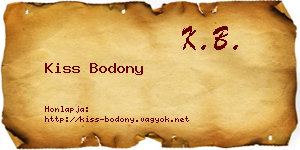 Kiss Bodony névjegykártya